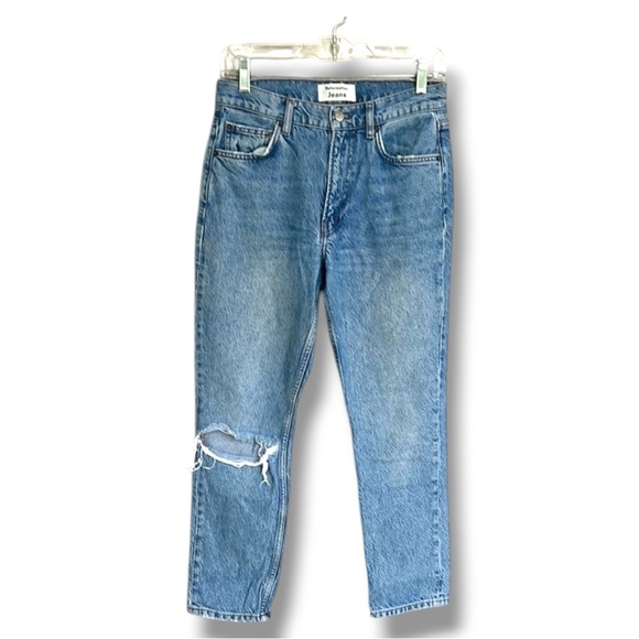 Reformation Shasta Destroyed Mid-Rise Straight Leg Jeans Waist 26 - Picture 2 of 14
